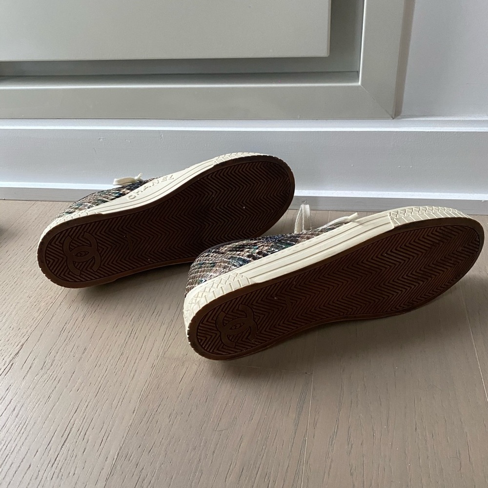 Chanel Python And Leather Cap Toe Sneaker - image 5